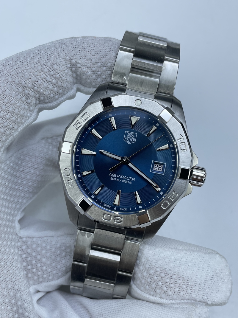 (준비완료/특급배송 )NO.2573/신공장 태그호이어 아쿠아레이서 300M 쿼츠 스틸 블루다이얼