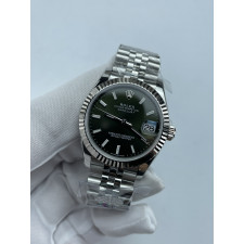 (준비완료/특급배송)NO.3508/롤렉스 데이저스트 31mm 여성용 시계 그린 바인덱스 다이얼 플루티드 베젤 쥬빌레 밴드 (QP공장)